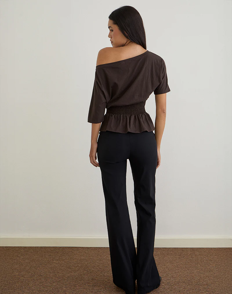 Domani Off the Shoulder Top in Chocolate