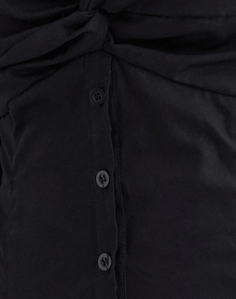 Karis Shirt in Poplin Black