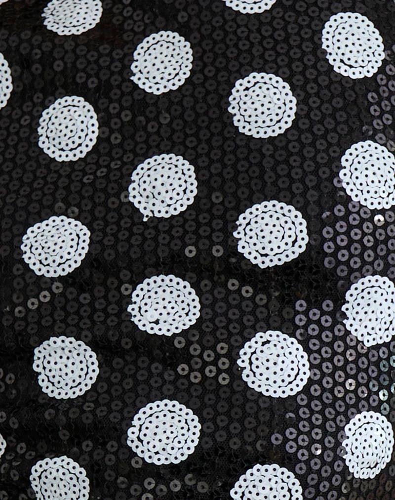 Felicita Top in Polka Sequin Monochrome