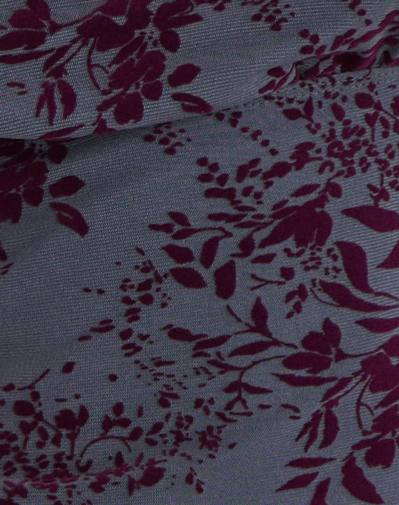 Hineba Top in Fine Leaf Flock Smoke Grey