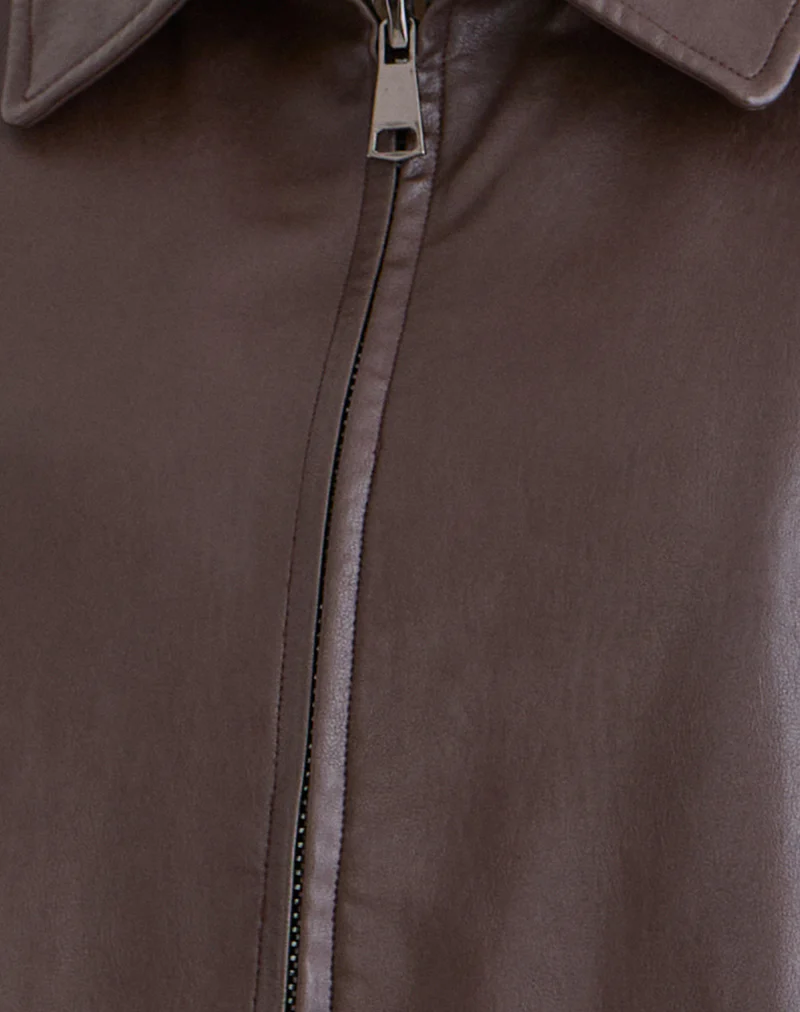 Cavita Jacket in PU Bitter Chocolate