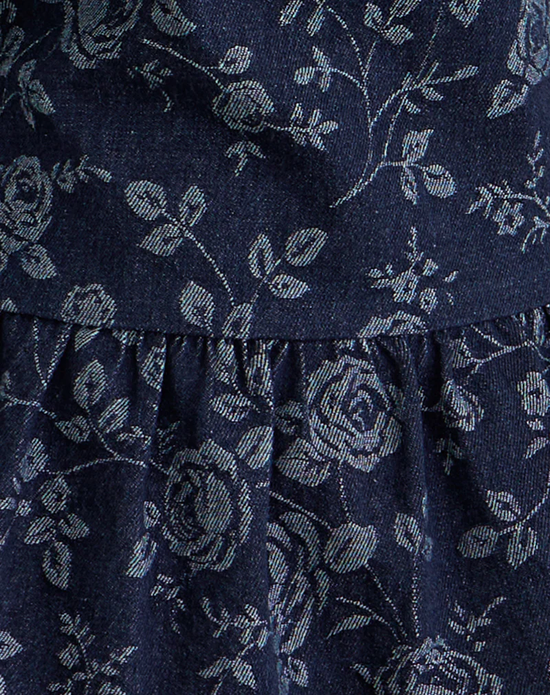 Obrix Top in Chambray Indigo Rose