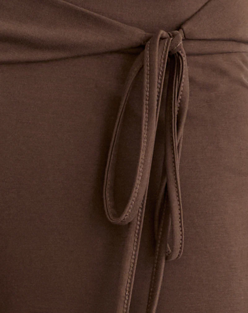 Donata Trouser in Cupro Dark Brown