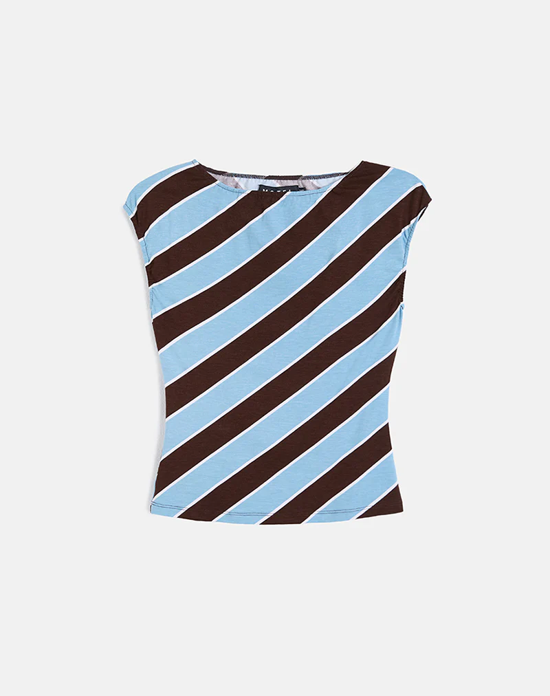 Nova Top in Retro Stripe Blue