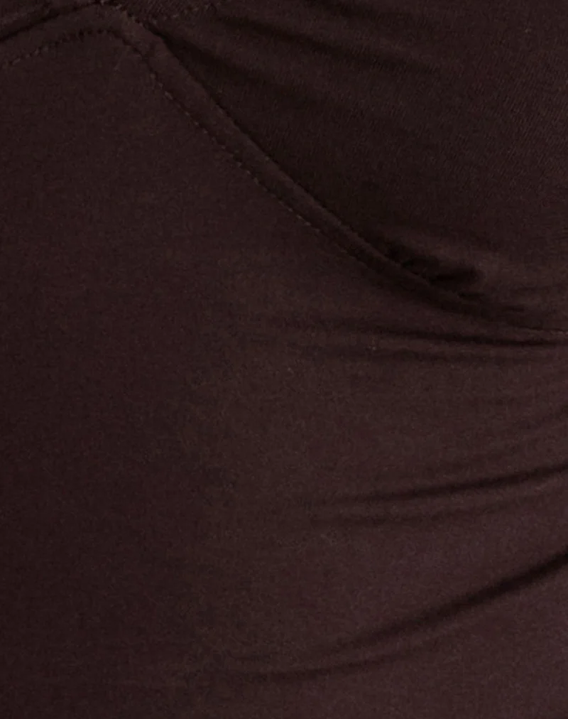 Nystin Plunge Top with Lace in Bitter Chocolate