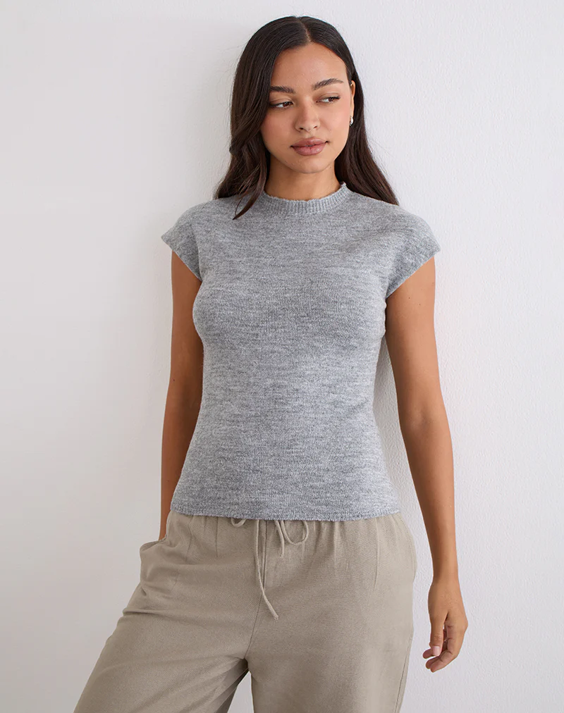 Hanuva Top in Knit Grey