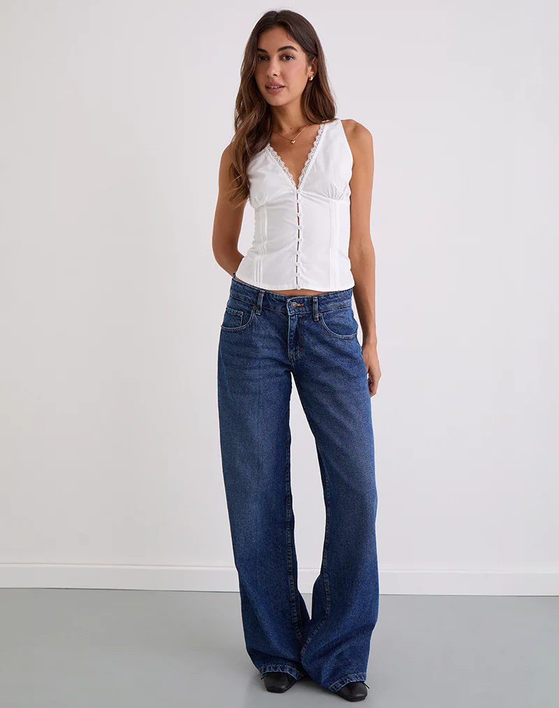 Lasily Sleeveless Corset Top in White