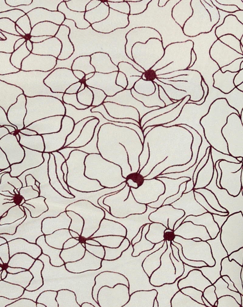 Broly Halter Dress in Line Flower Cream