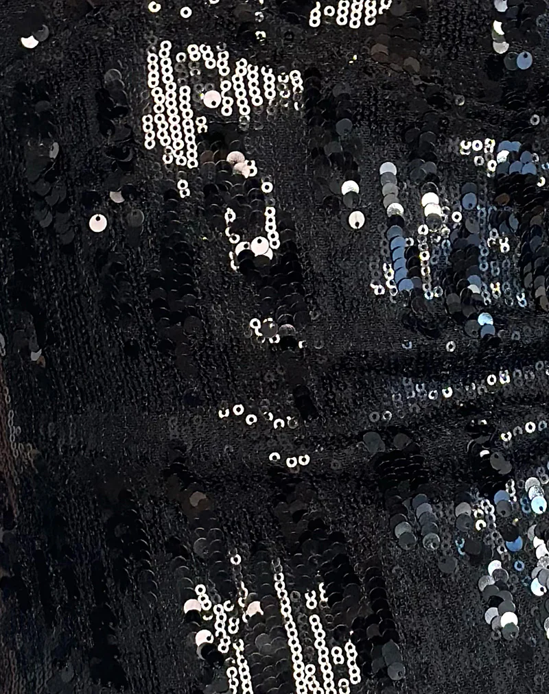 Cosio Halterneck Top in Mix Sequin Black