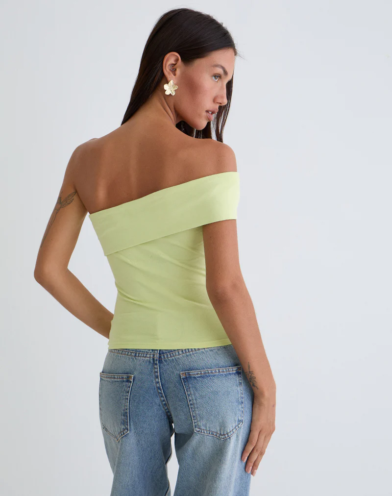 Marga One Shoulder Top in Pistachio
