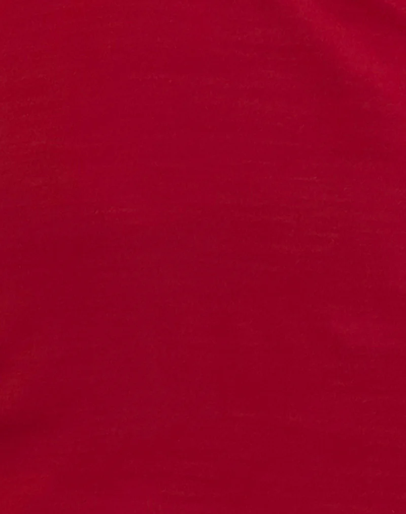 Leana Mini Dress in Private Slub Adrenaline Red