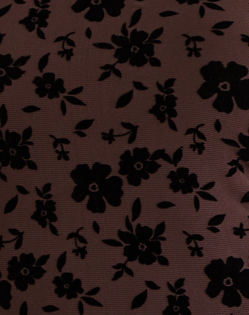 Olivera Top in Brown Garden Floral