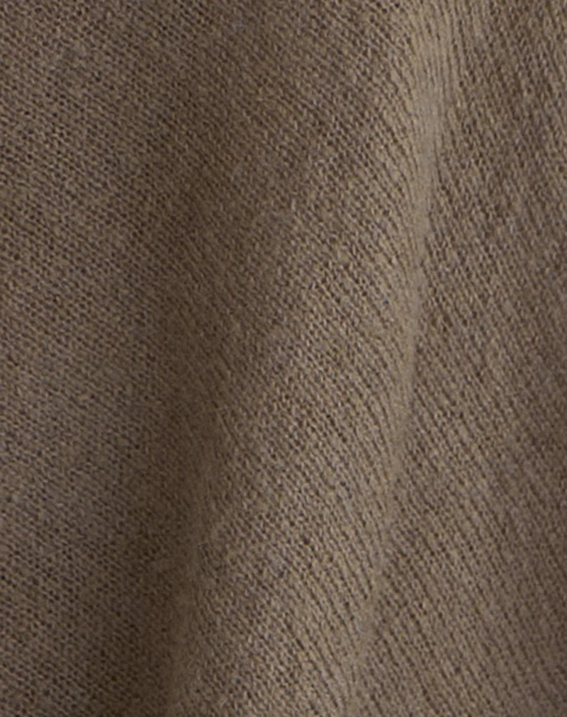 Maliha Poncho in Sheer Knit Taupe