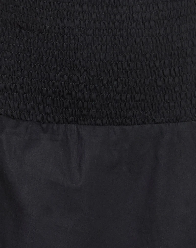 Hevosia Ruched Mini Dress in Black