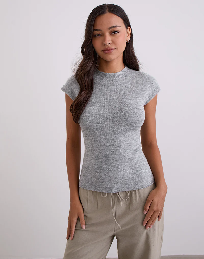 Hanuva Top in Knit Grey