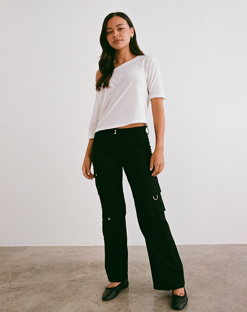 Hojo Linen Cargo Pants in Black