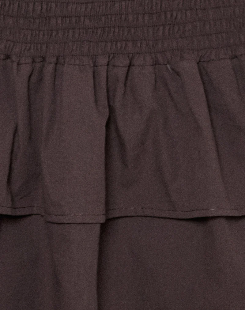 Herais Halterneck Mini Dress in Deep Mahogany