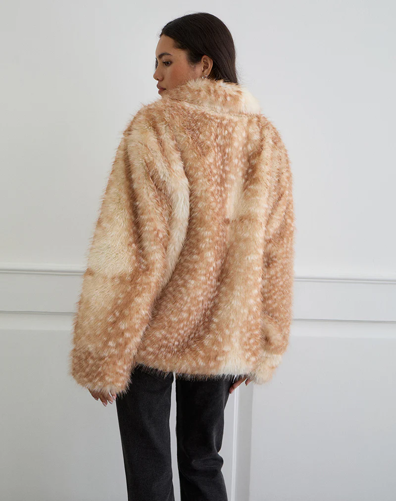 Joji Jacket in Beige Bambi Print