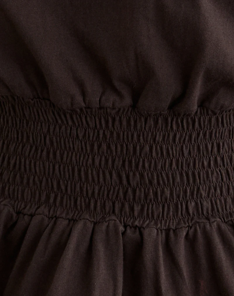 Domani Off the Shoulder Top in Chocolate