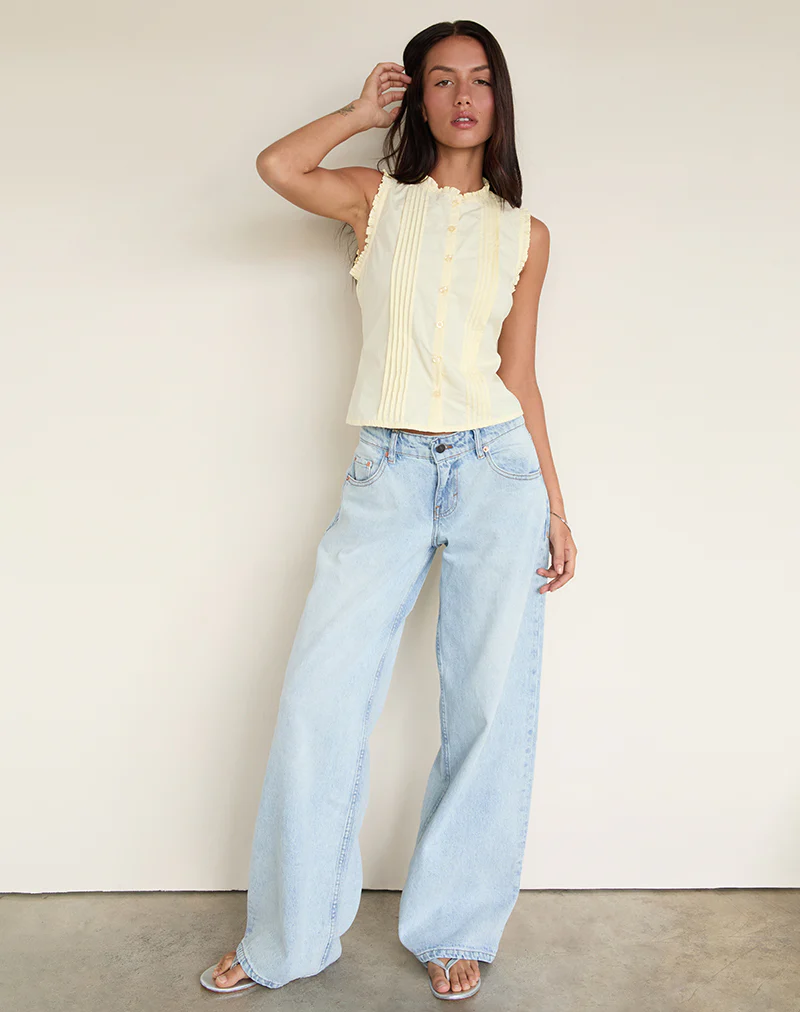 Yara Blouse in Poplin Lemon