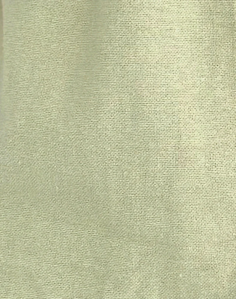 Syrma Backless Halter Top in Linen Sage Green