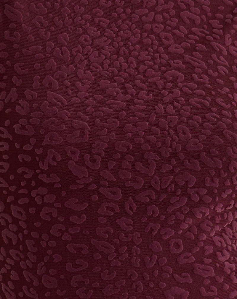 Harsya Top in Flock Mini Leopard Plum