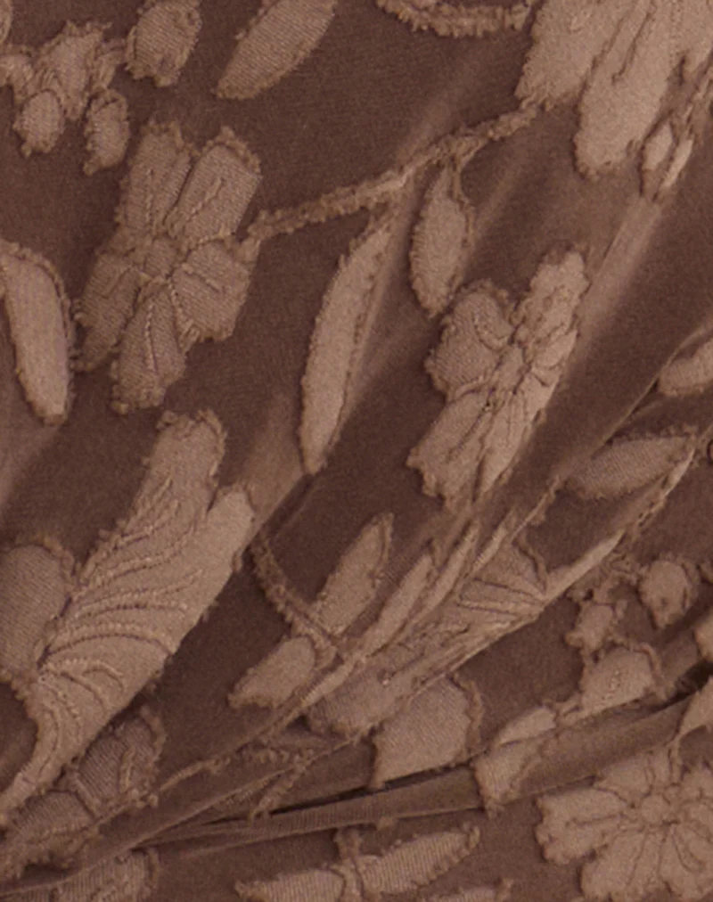 Yukari Plunge Top in Burnout Mesh Brown