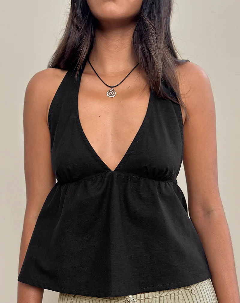 Eldana Halterneck Top in Black