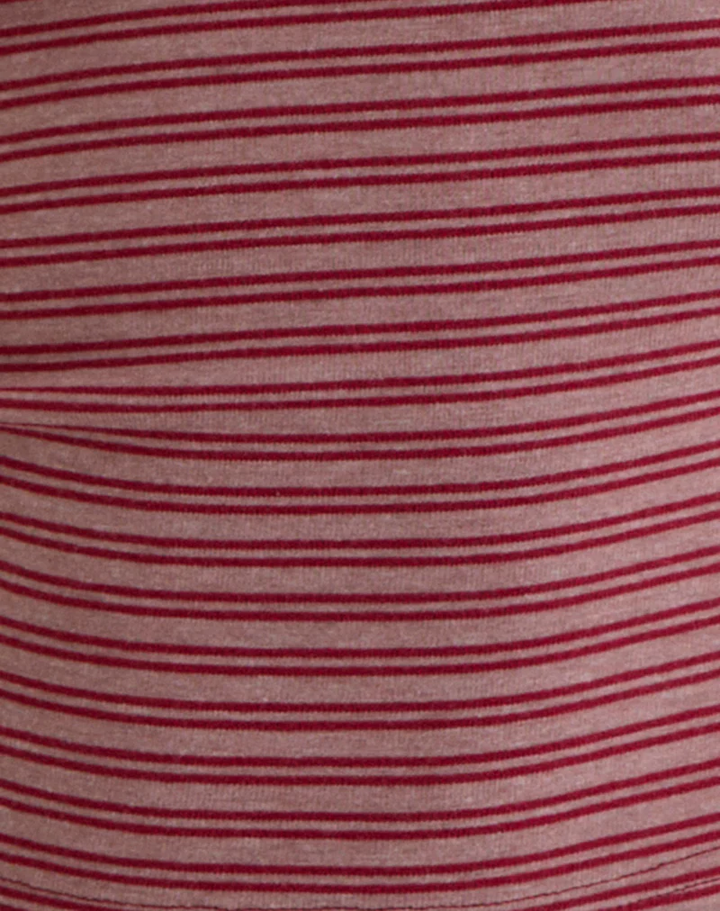 Yusi Long Sleeve Top in Burgundy Stripe
