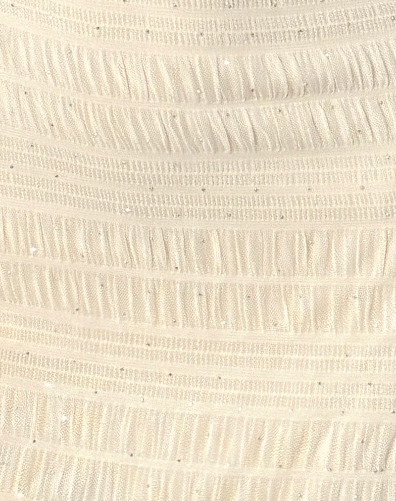 Akaira Mini Dress in Sequin Mesh Ivory