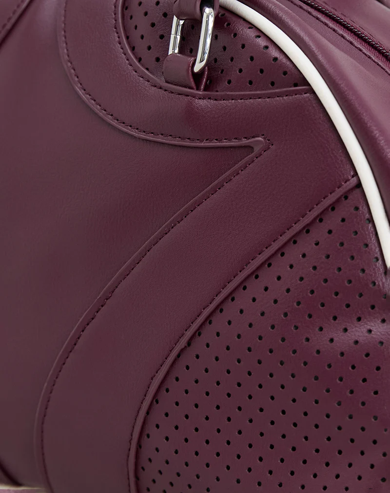 Bowler Bag in Cream and Burgundy