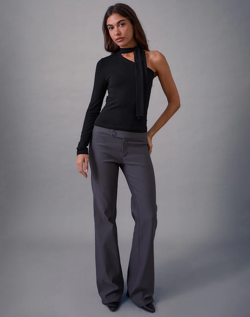 Jayahe One Sleeve Top in Rayon Jersey Black