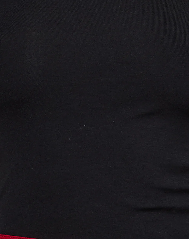 Lenti Asymmetric Top in Black with Adrenaline Red Binding