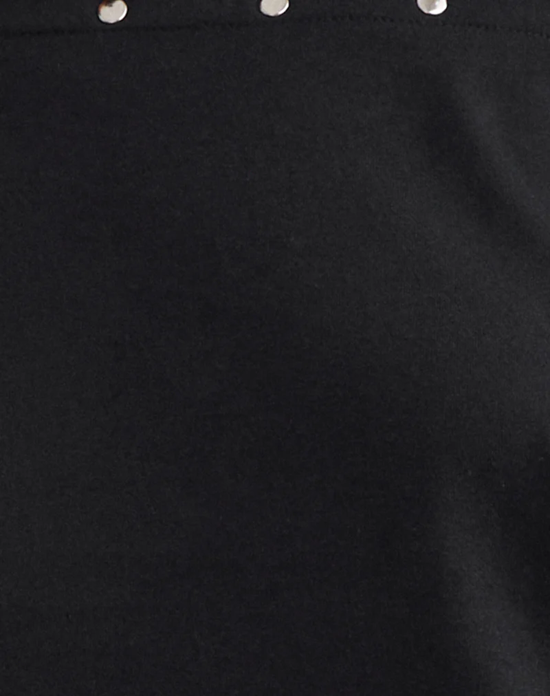 Bizzy Top in Jersey Black with Studs