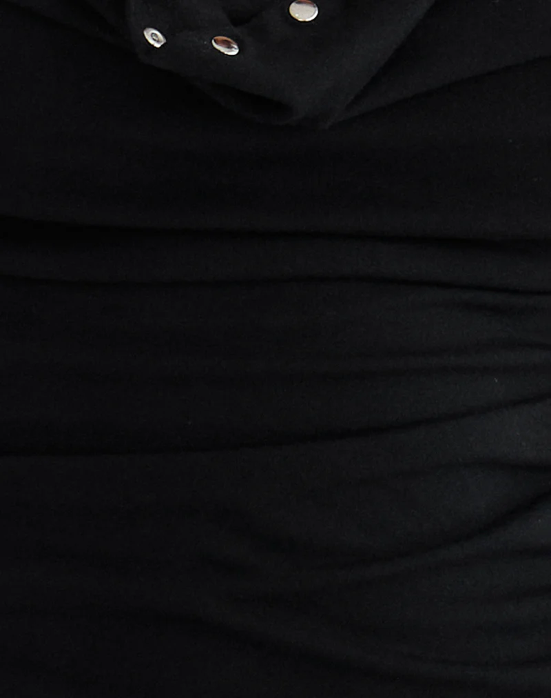 Slater Studded Top in Rayon Jersey Black