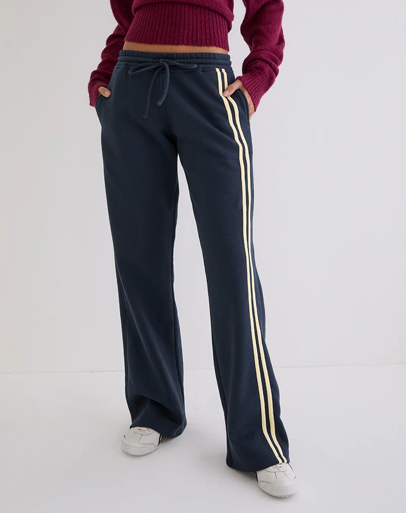 Covero Jogger in Navy with Buttermilk Binding