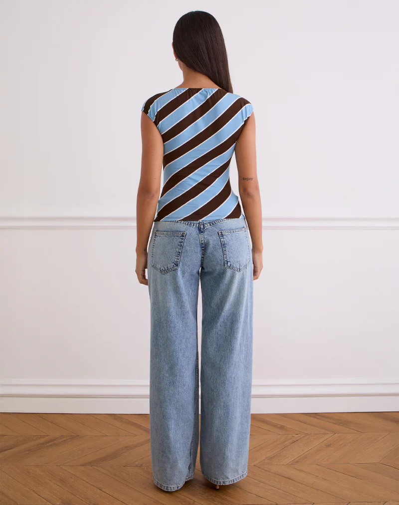 Nova Top in Retro Stripe Blue