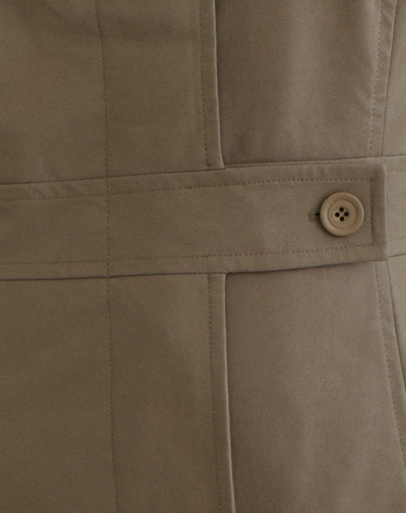 Riku Coat in PU Mushroom