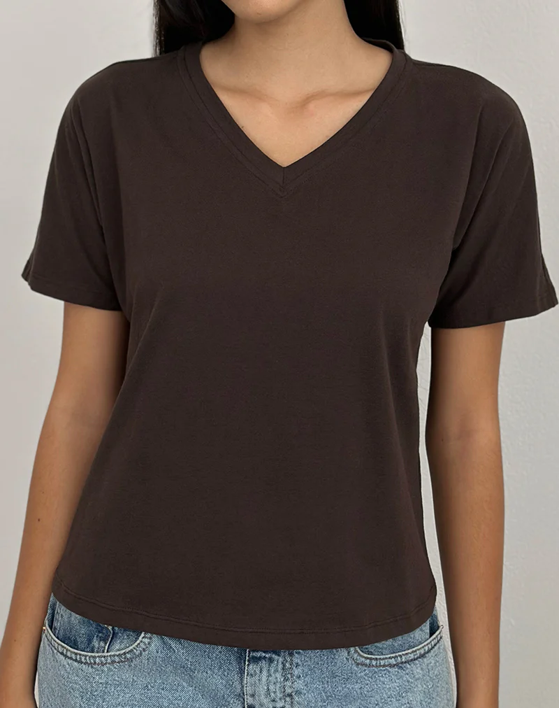 Viman Top in Jersey Chocolate