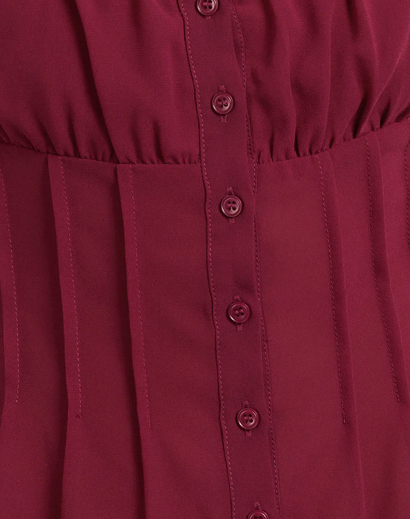 Rolina Blouse in Chiffon Burgundy