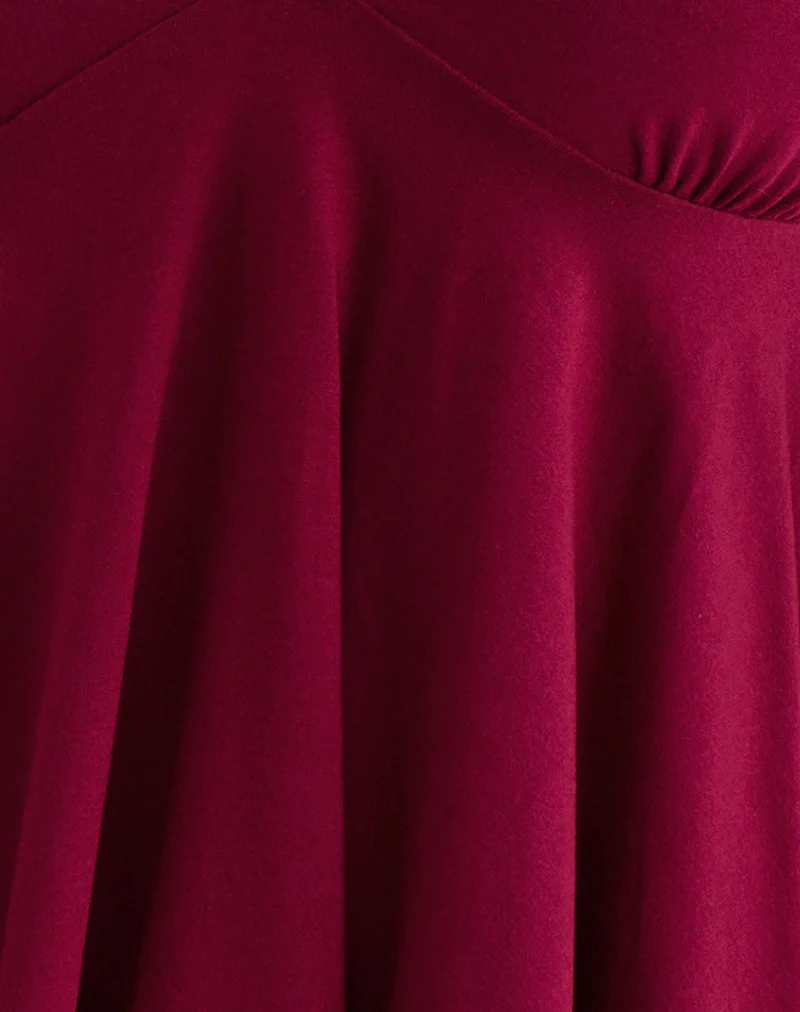 Sable Floaty Cami Top in Jersey Burgundy