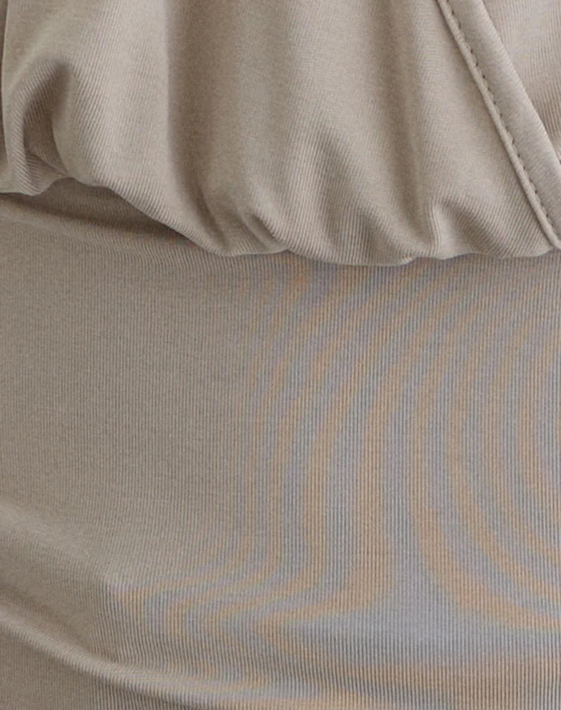 Sherlyn Halter Top in Cupro Oatmilk