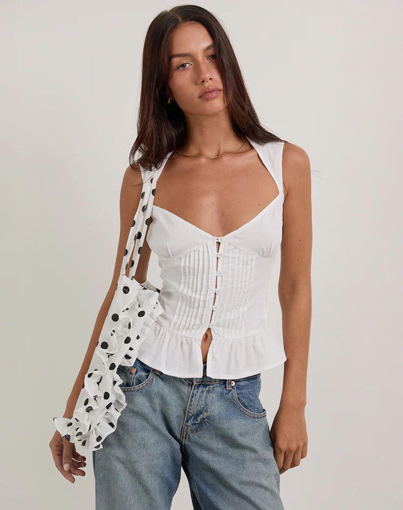 Arata Top in Poplin White