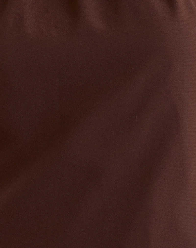 Astina Halterneck Top in Chiffon Brown