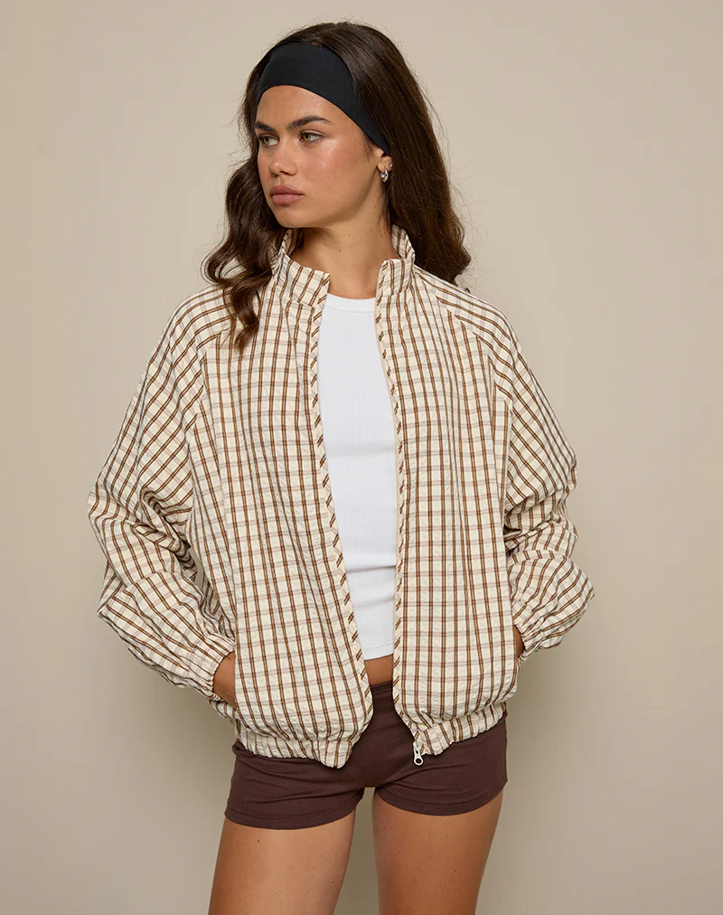 Kalle Shell Jacket in Brown Check