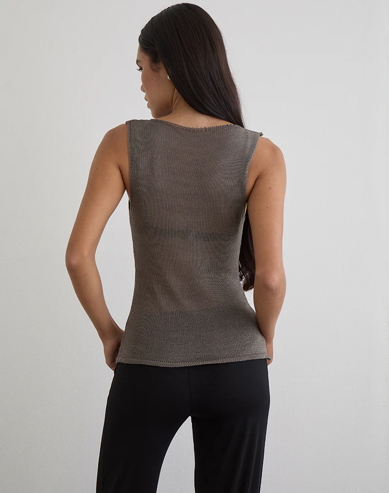 Miraya Top in Studded Sheer Knit Iron