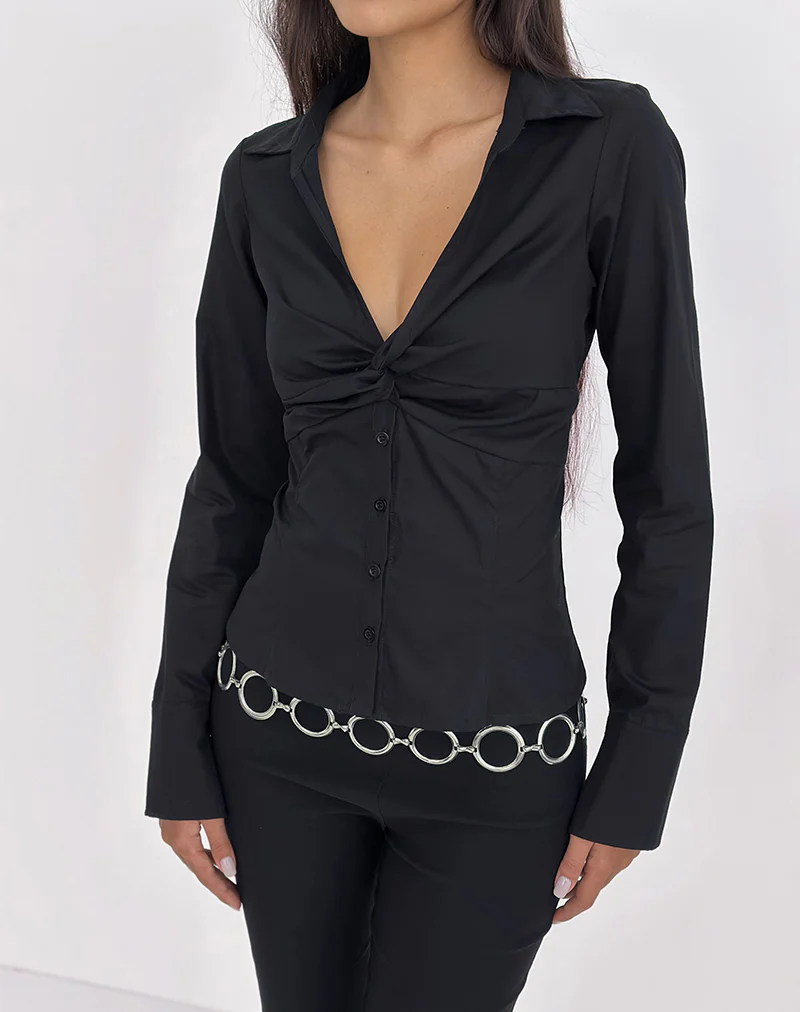 Karis Shirt in Poplin Black