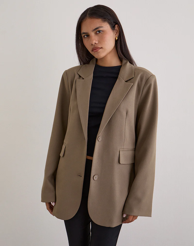 Maiwa Blazer in Textured Tailoring Beige