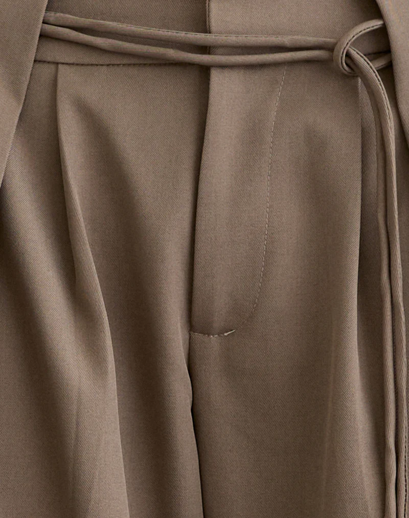 Rivela Tie Waist Trouser in Taupe