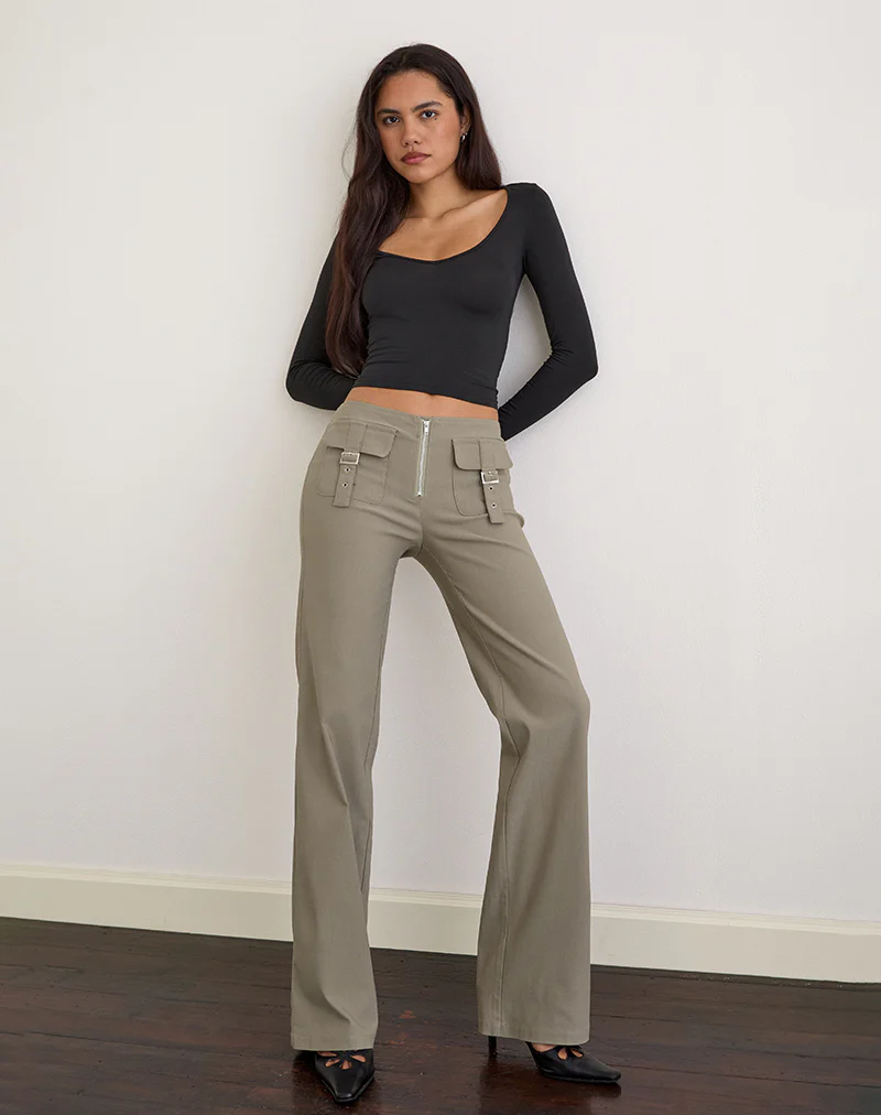 Maite Pocket Trouser in Tailoring Taupe